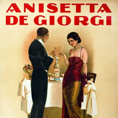 pubblicitario illustrato da Luigi Bompard